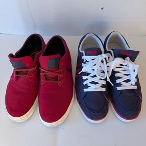 Polo by Ralph Lauren Men's Red and Navy Sneakers